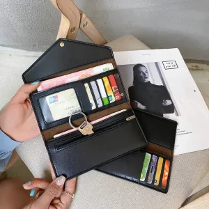 Fashion Long Wallet For Women Bill Wallet  Solid Color Large Capacity