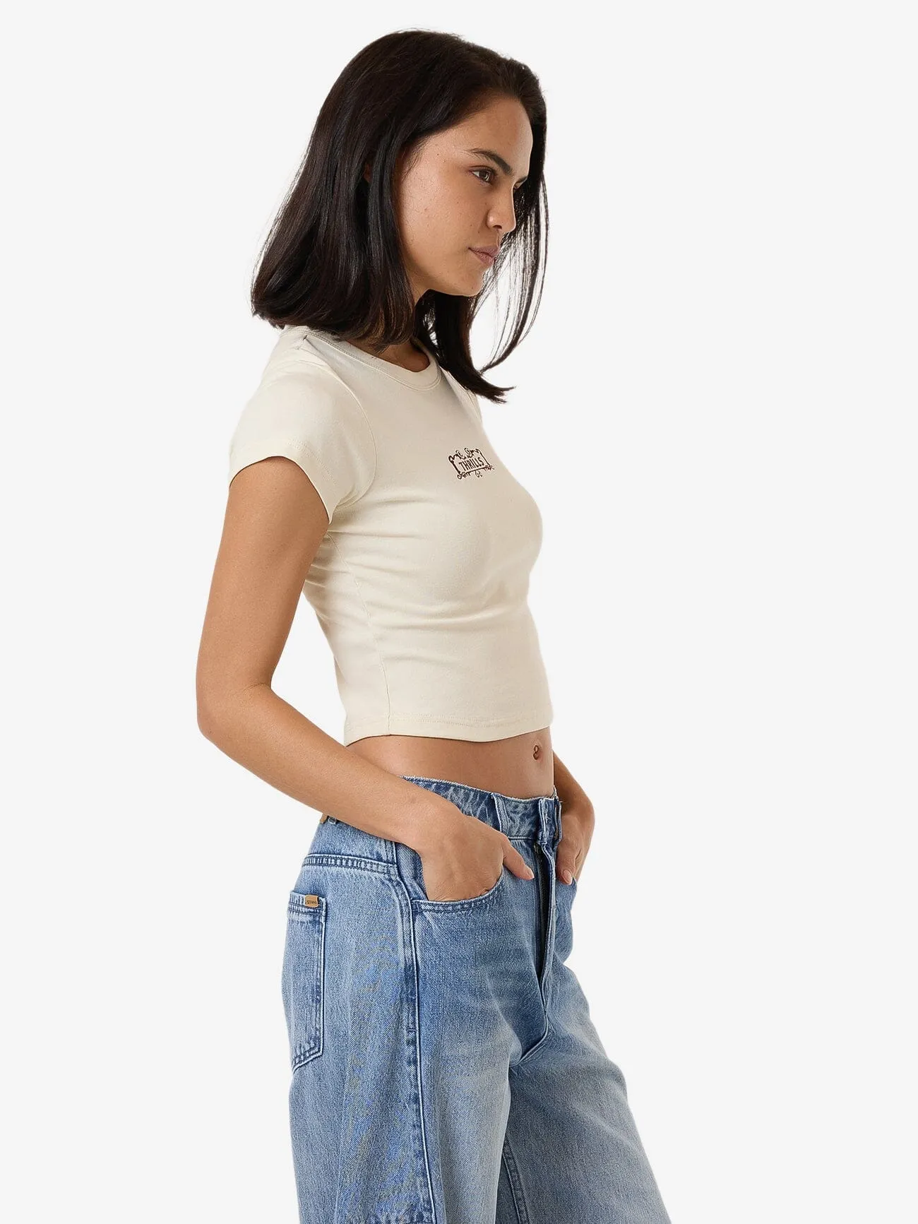 Flourish Curve Tee - Heritage White