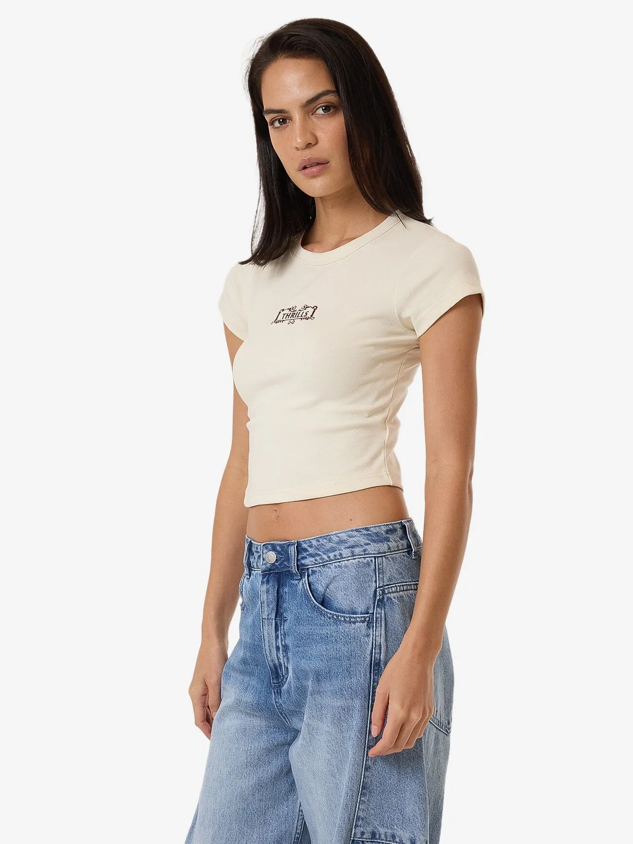 Flourish Curve Tee - Heritage White
