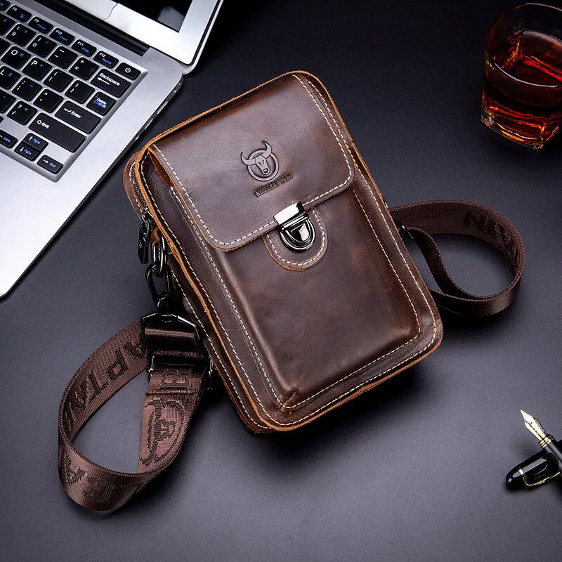 Genuine Leather Phone Bag Waist Bag Shoulder Bag All IN 1