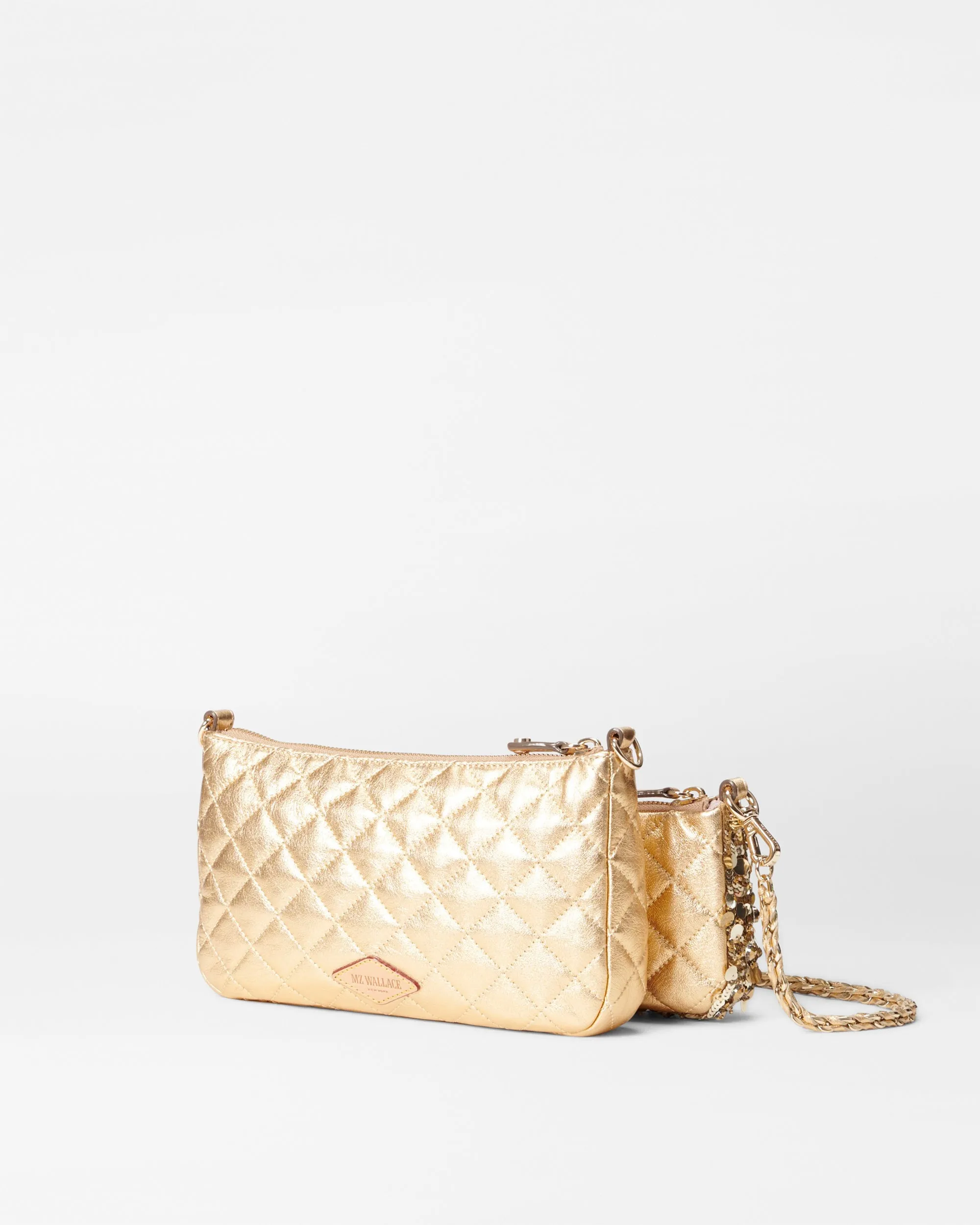 Gold Multi Sequin Crosby Convertible Crossbody