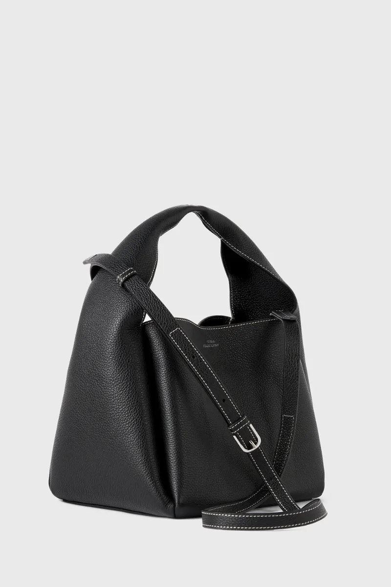 Grained-Leather Bucket Bag