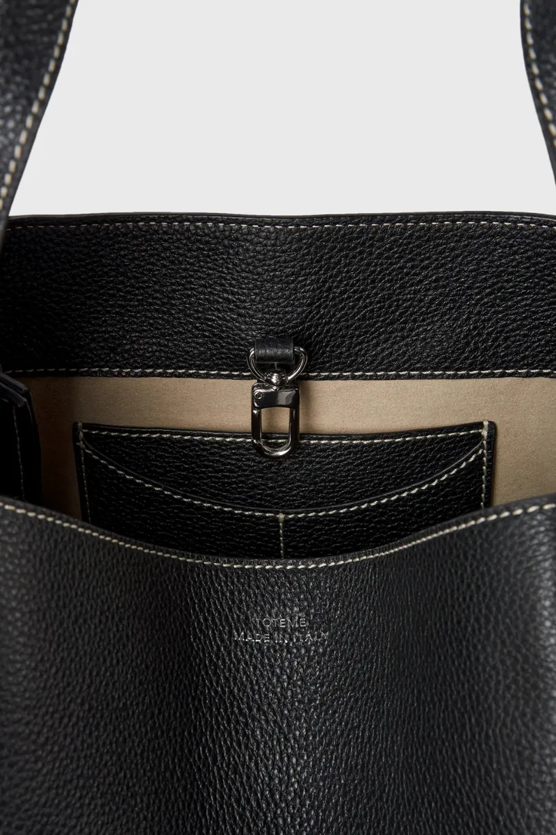 Grained-Leather Bucket Bag