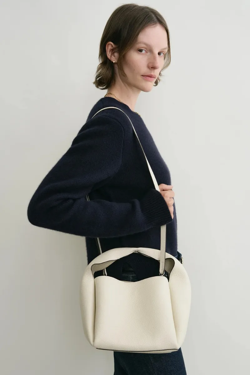 Grained-Leather Bucket Bag
