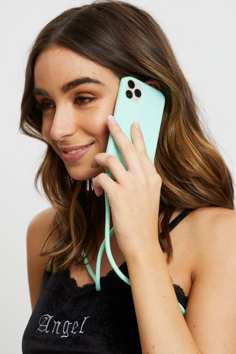 Green I Phone 11 Pro Smartphone Crossbody Bag