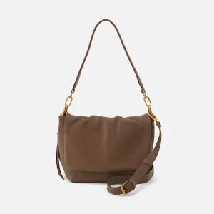 Harley Convertible Shoulder Bag In Pebbled Leather - Dark Elm