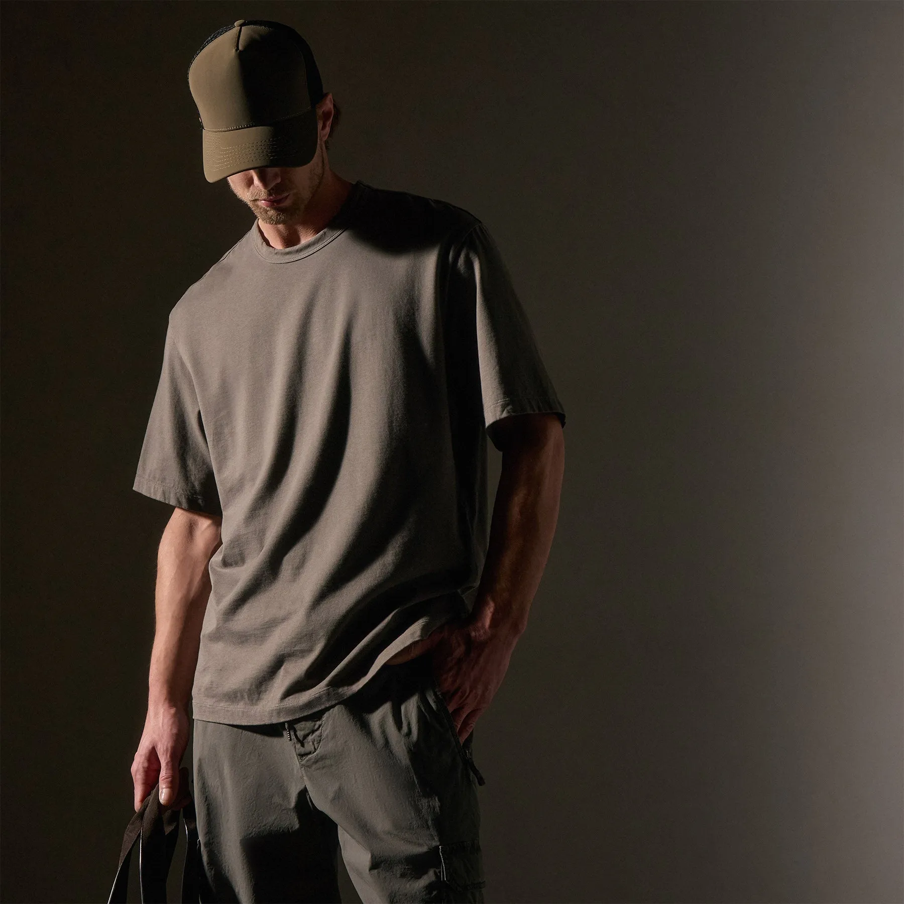 Heavy Luxe Jersey Oversized Crew - Granite