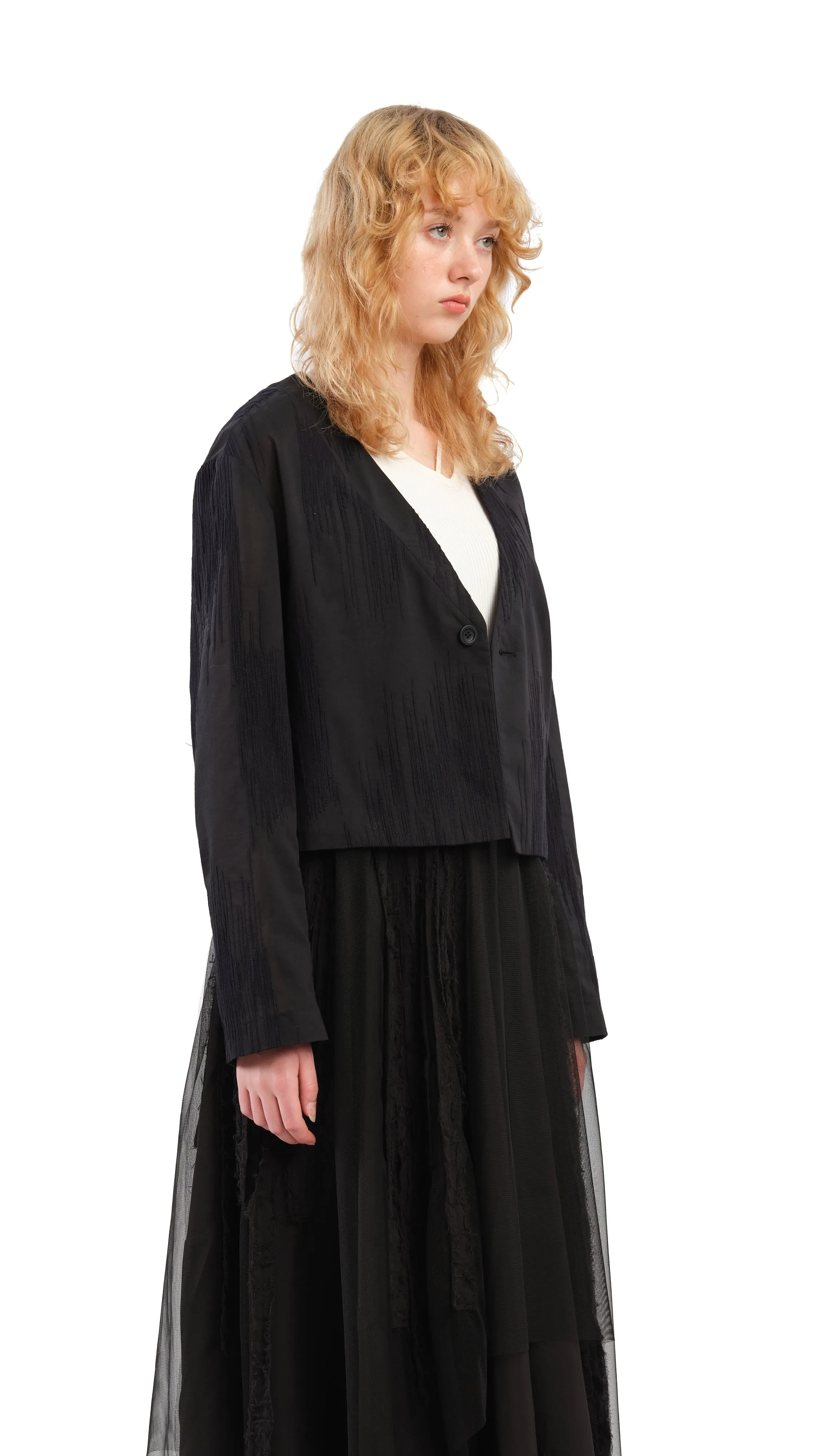 Jacquard Double-Breast Jacket