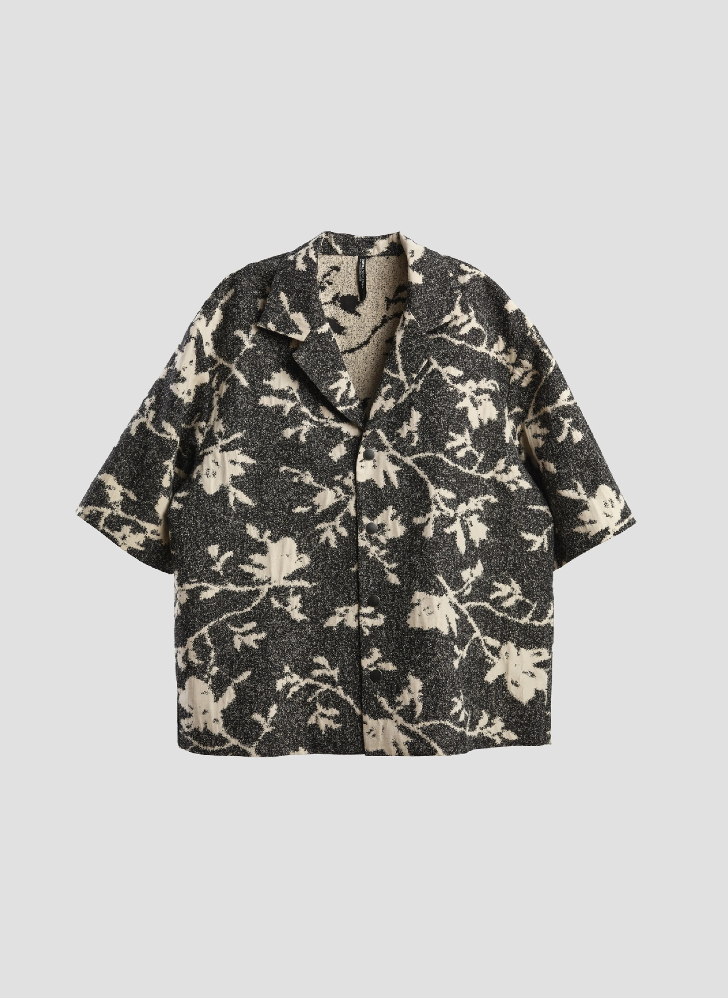 Jacquard Open Collar Shirt Jacket