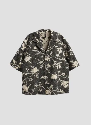 Jacquard Open Collar Shirt Jacket
