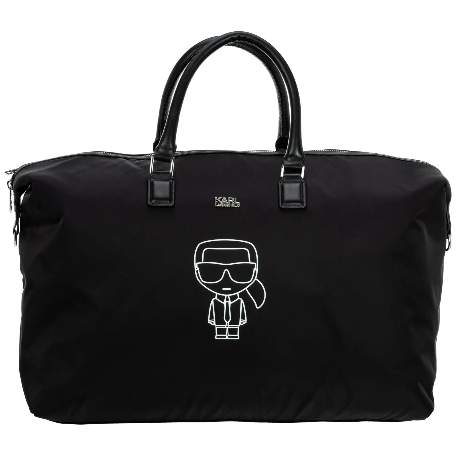 Karl Lagerfeld Logo Detail Two-Way Zip Duffle Bag