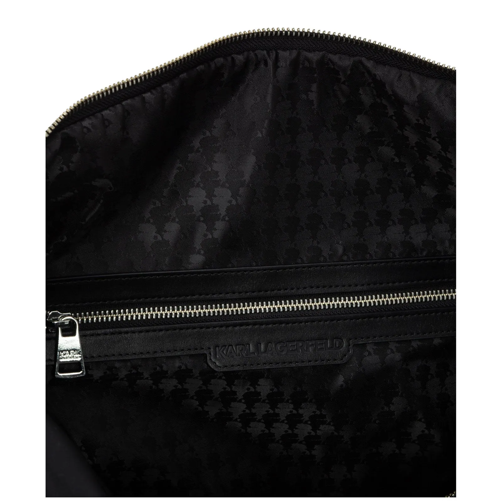 Karl Lagerfeld Logo Detail Two-Way Zip Duffle Bag