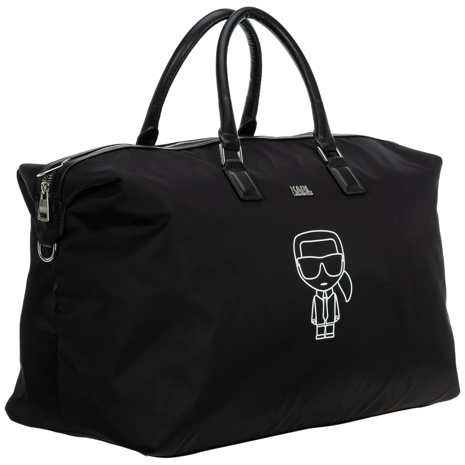 Karl Lagerfeld Logo Detail Two-Way Zip Duffle Bag