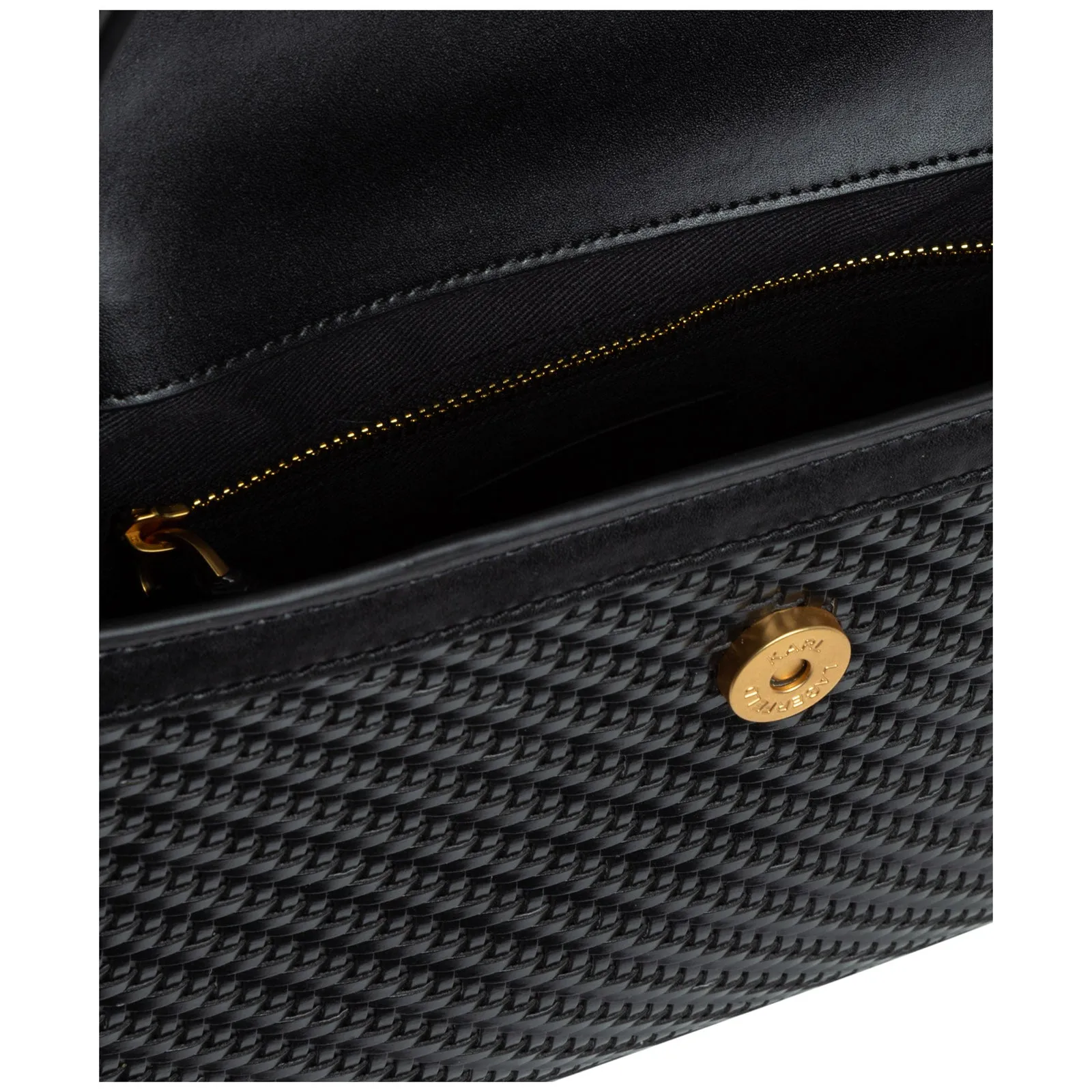 Karl Lagerfeld Logo-Plaque Woven Crossbody Bag