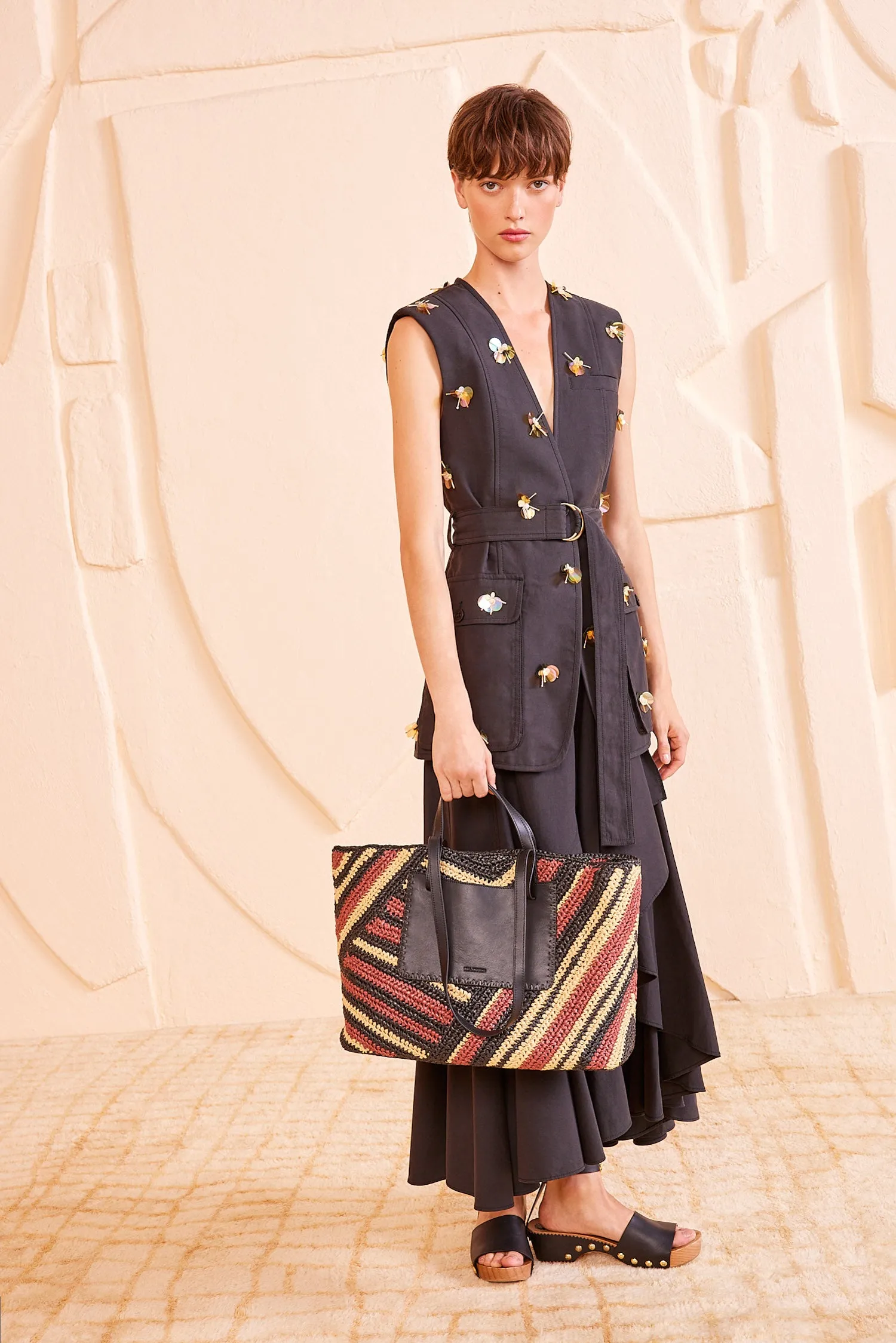 Lali Large Raffia Tote - Canyon Stripe