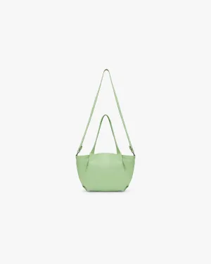Leather Pleat Mini Tote - Forest Shade