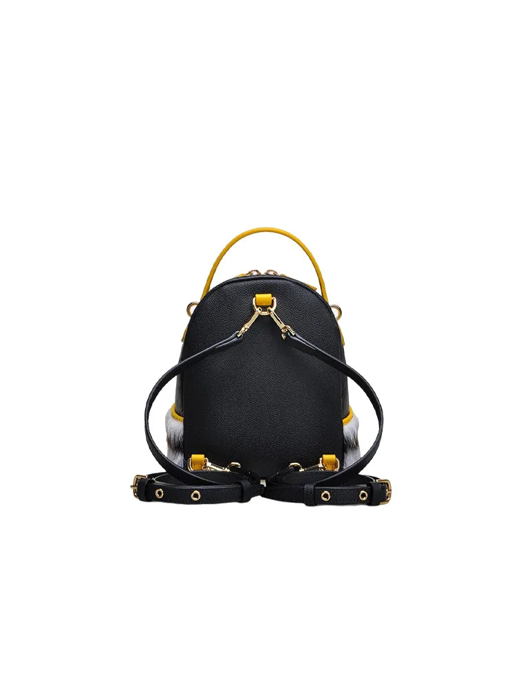 Little Mons Jacquard with Leather Backpack Medium