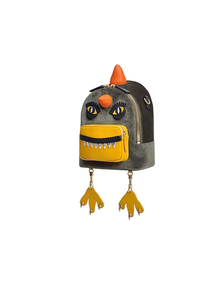 Little Mons Jacquard with Leather Backpack Medium