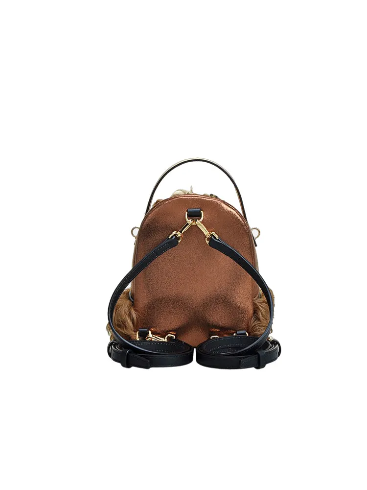Little Mons Jacquard with Leather Backpack