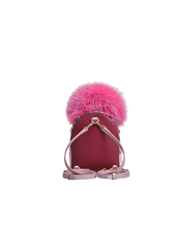 Little Mons Leather with Wool Backpack Medium