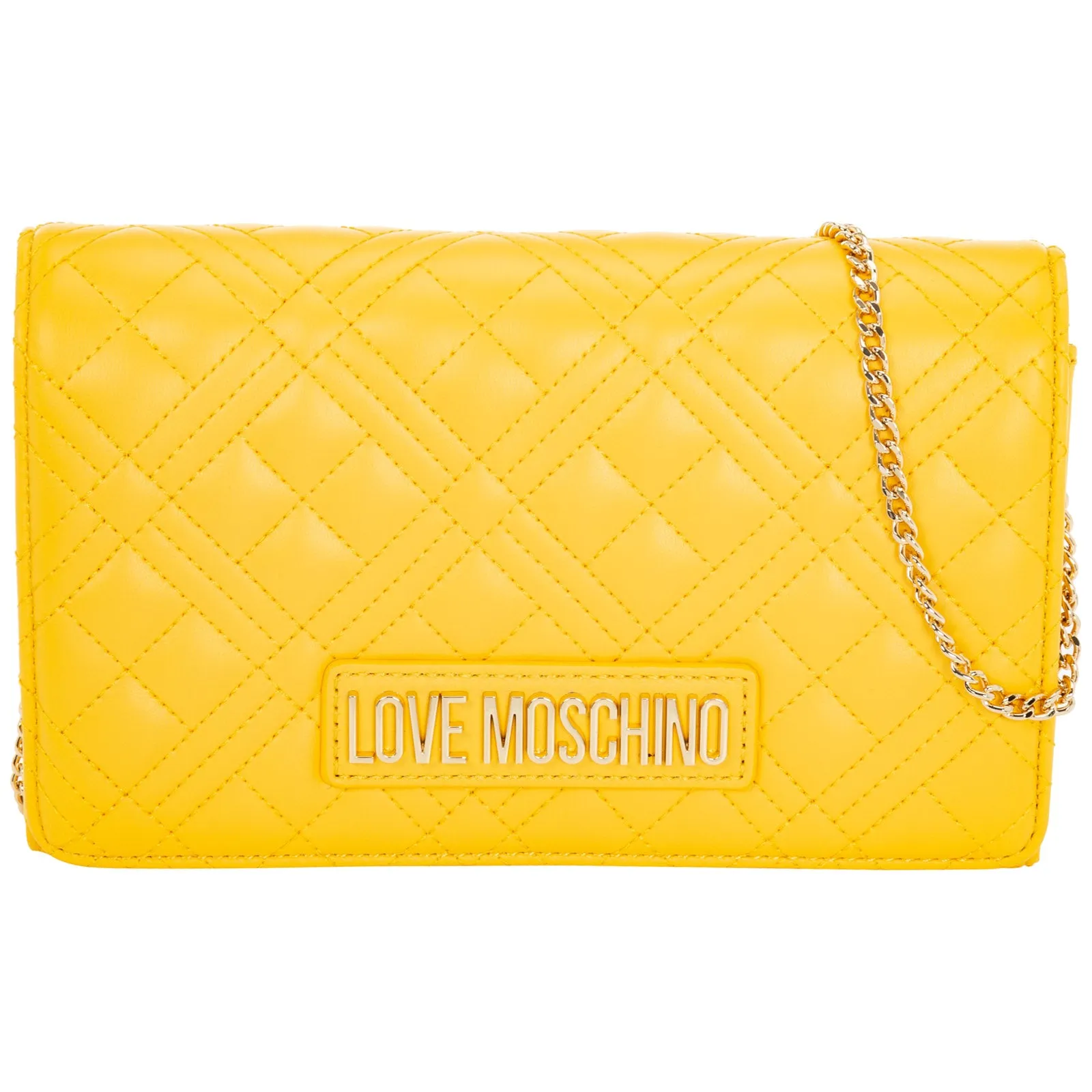 Love Moschino Logo Plaque Quilted Crossbody Bag