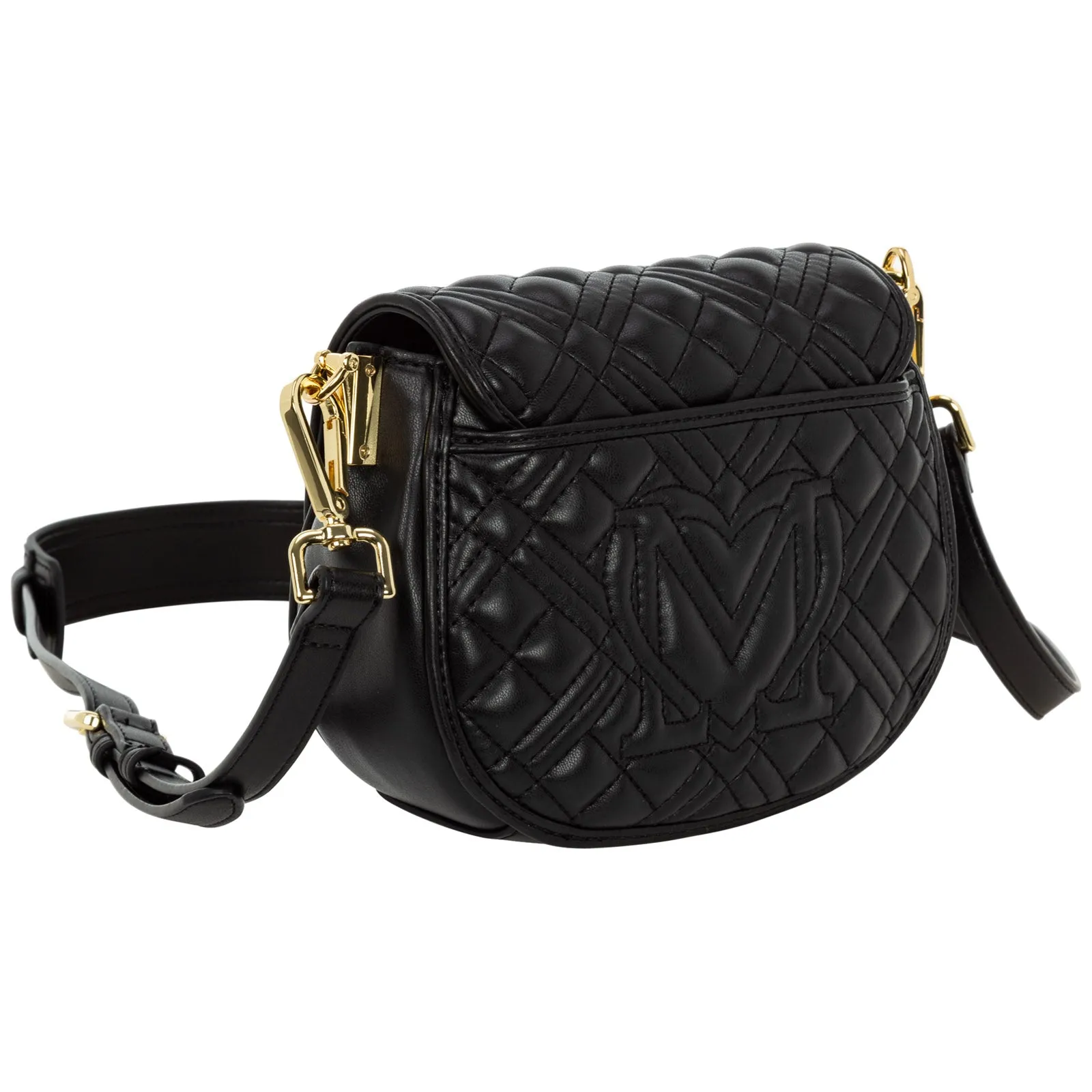Love Moschino Logo Plaque Quilted Crossbody Bag
