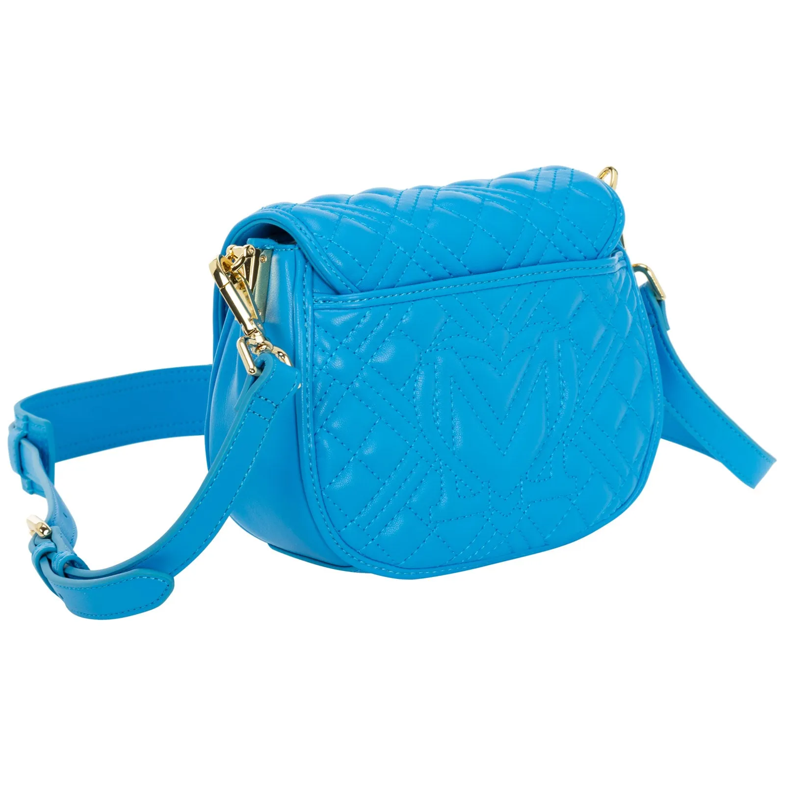 Love Moschino Logo Plaque Quilted Crossbody Bag