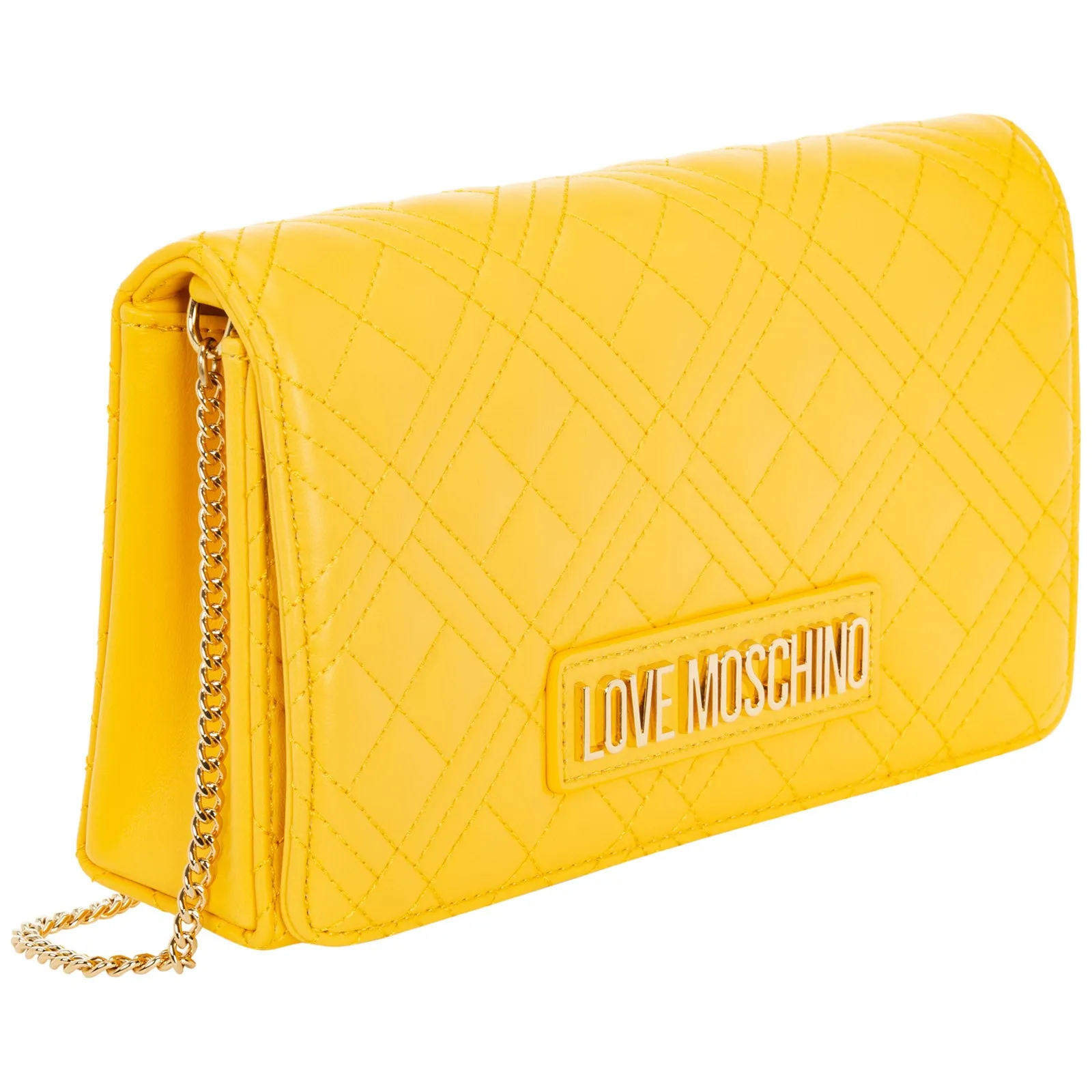 Love Moschino Logo Plaque Quilted Crossbody Bag