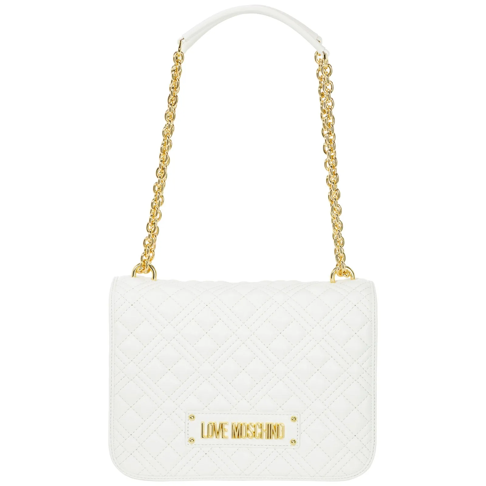 Love Moschino Logo Plaque Quilted Shoulder Bag