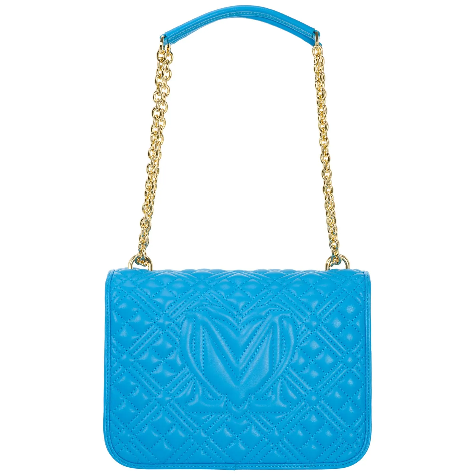 Love Moschino Logo Plaque Quilted Shoulder Bag