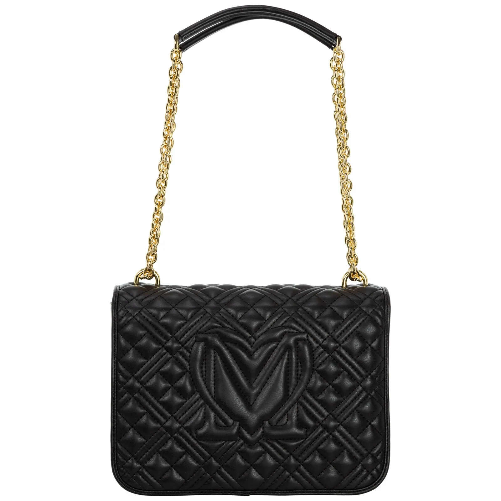 Love Moschino Logo Plaque Quilted Shoulder Bag