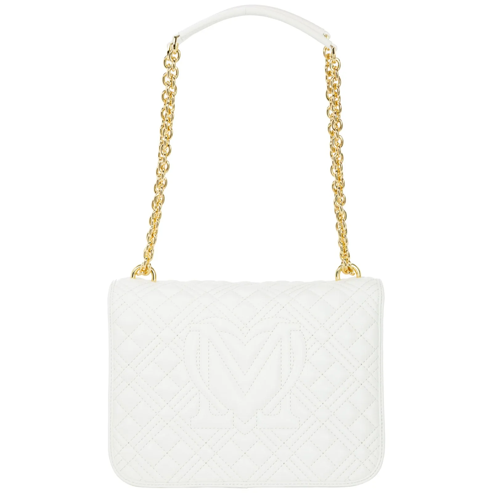 Love Moschino Logo Plaque Quilted Shoulder Bag