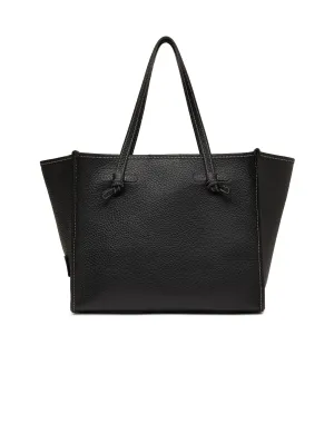 Marcella Black Leather Shoulder Bag