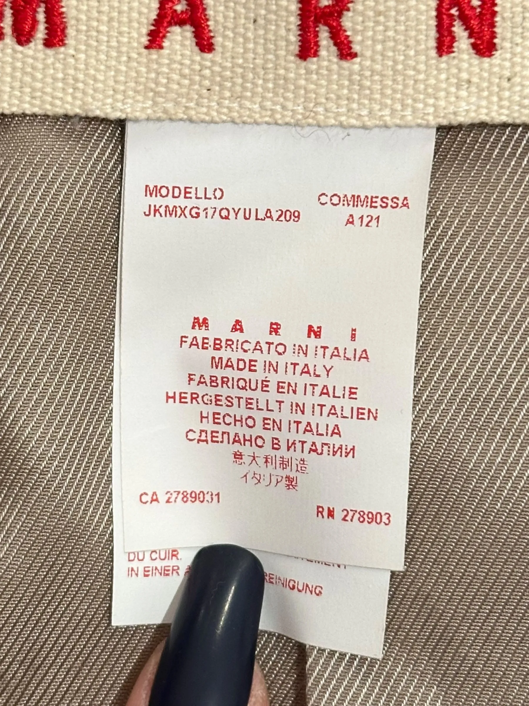 Marni Size Small Beige Leather Hoody Jacket