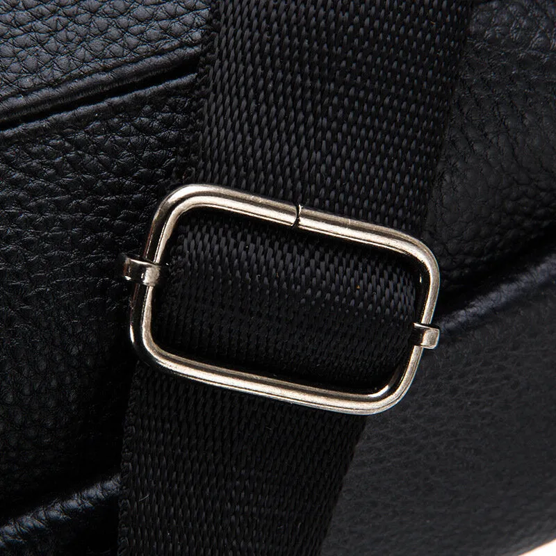 Men Genuine Leather Multi-pocket Large-capacity Multifunctional Crossbody Bag Chest Bag Sling Bag