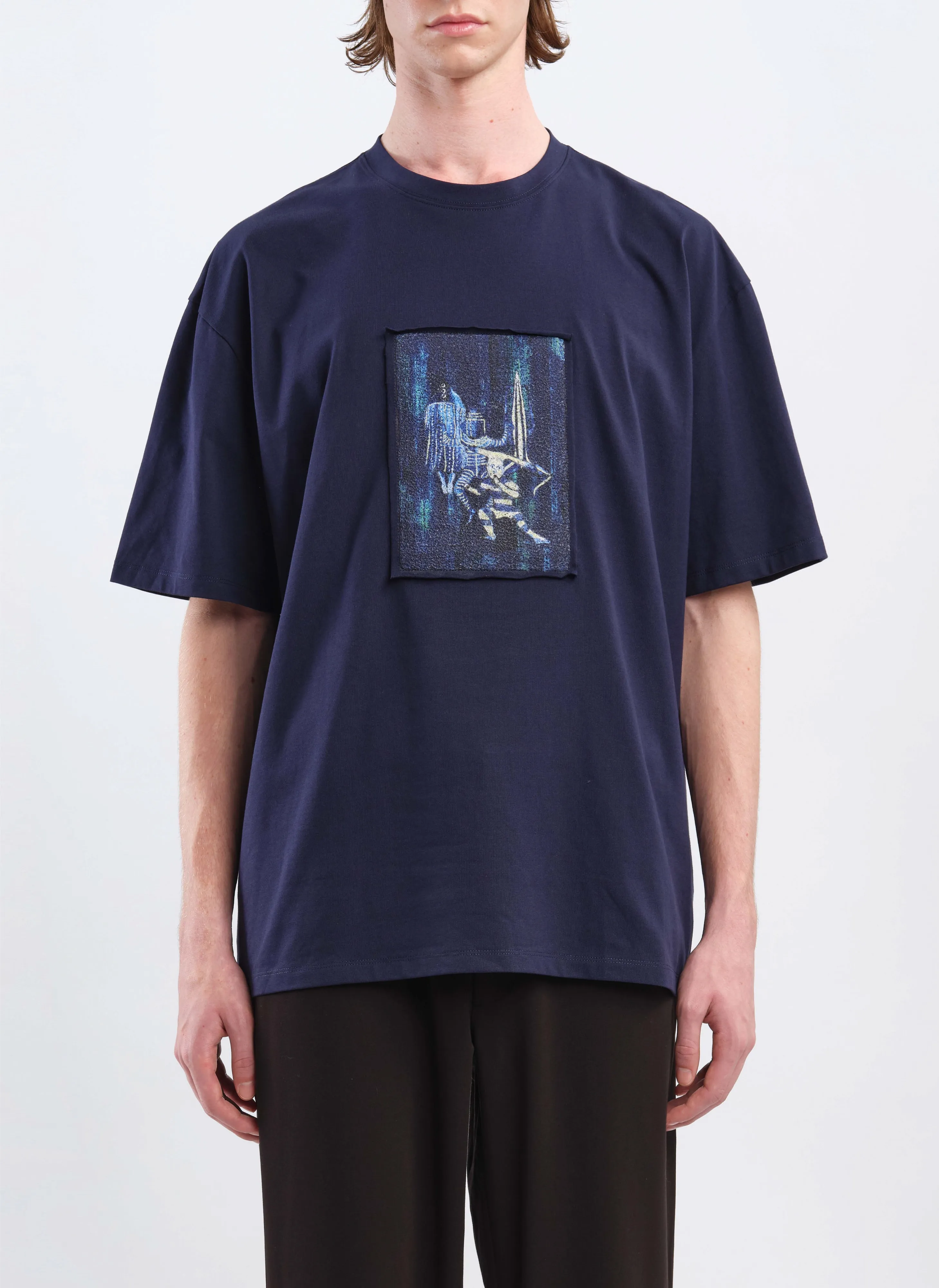 Mercerized Cotton Embroidered Short Sleeve Tops