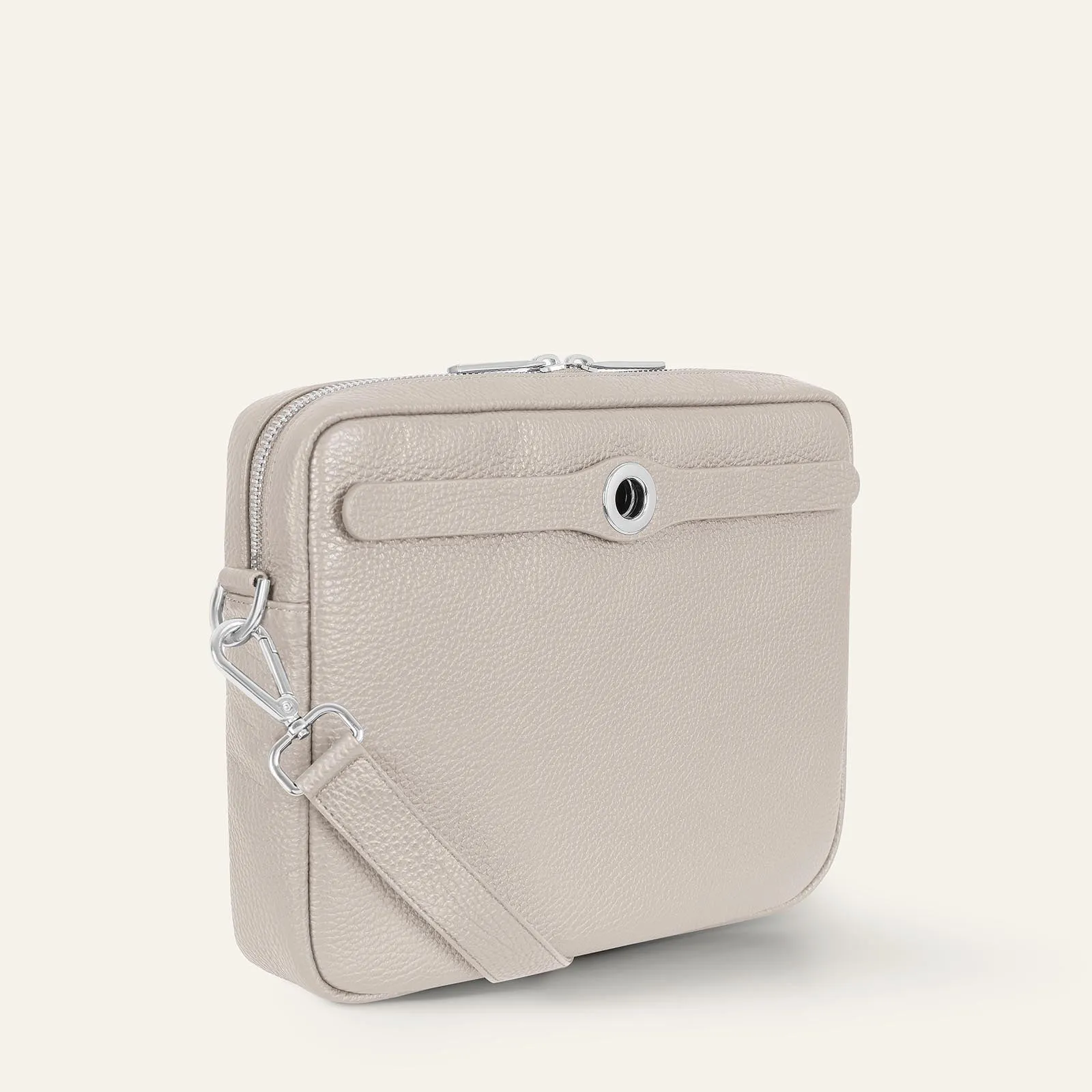 Mia Crossbody | Porcelain with Silver hardware