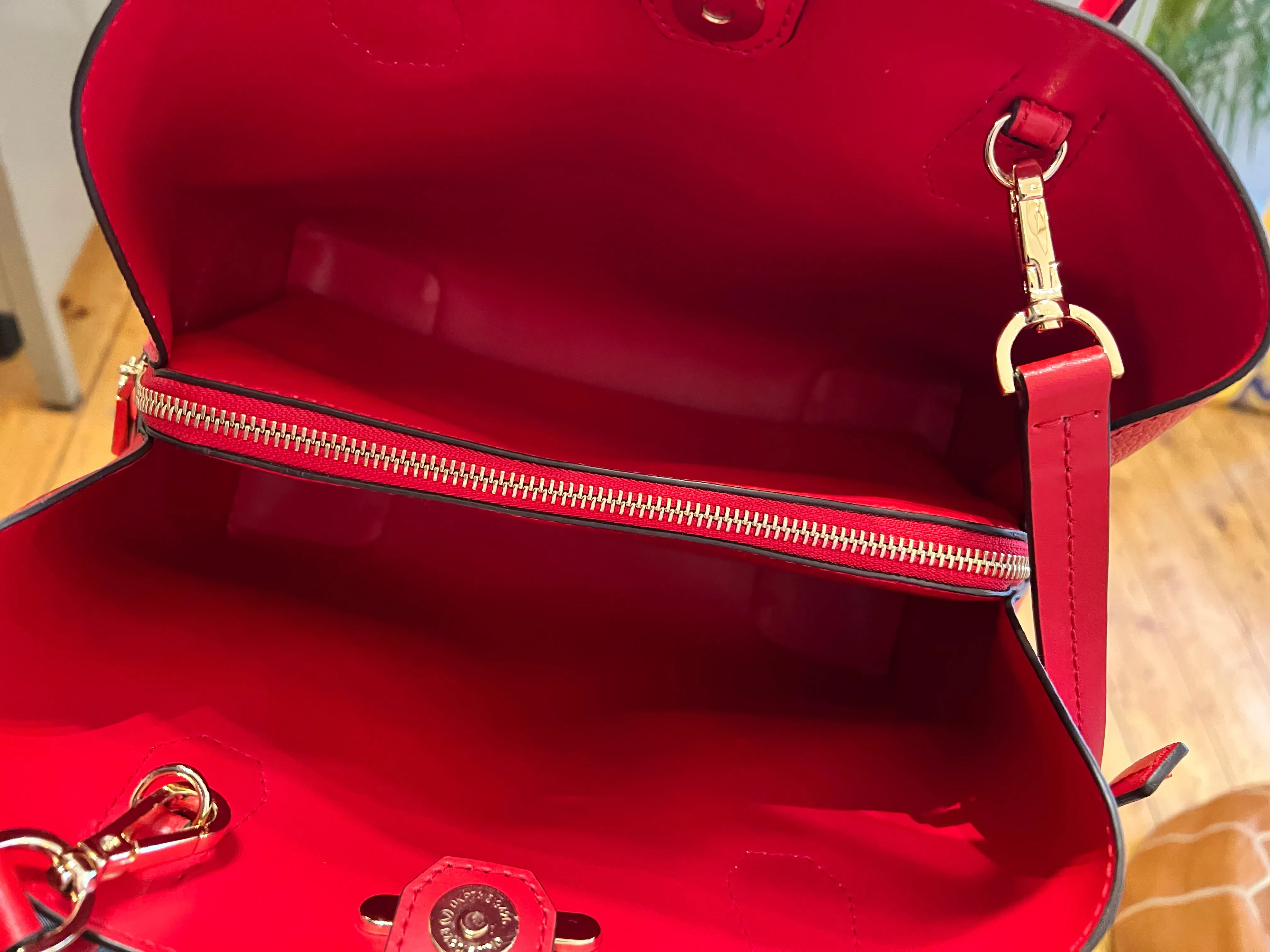 Michael Kors Red Leather Crossbody Tote