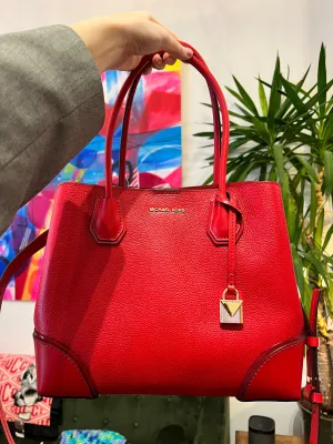 Michael Kors Red Leather Crossbody Tote