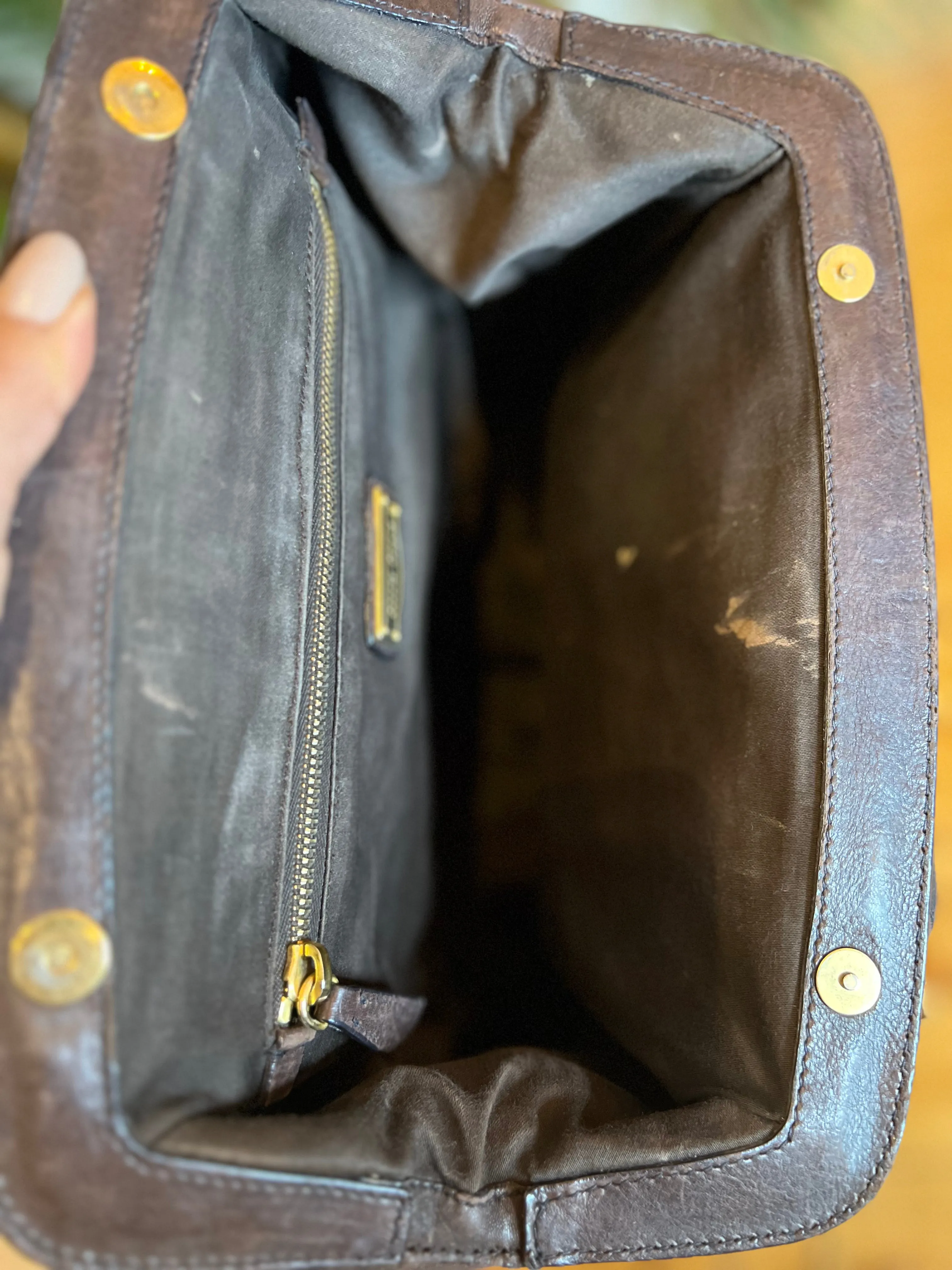 MiuMiu Brown Leather Tote with Crossbody Strap