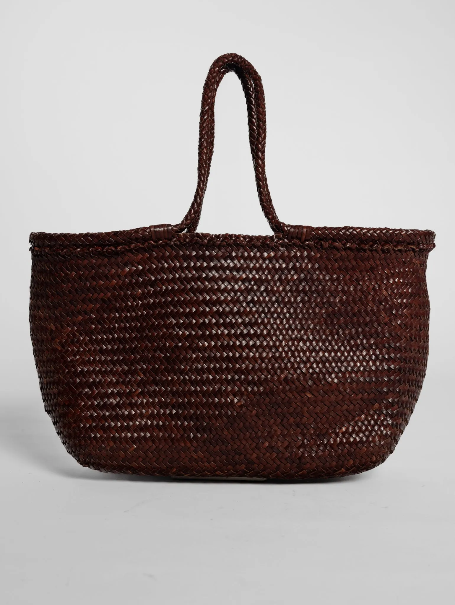 Montopoli Brown Woven Leather Handbag
