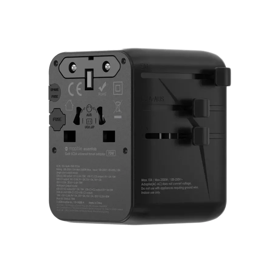 MOPHIE Essential Travel Adapter 70W - Black