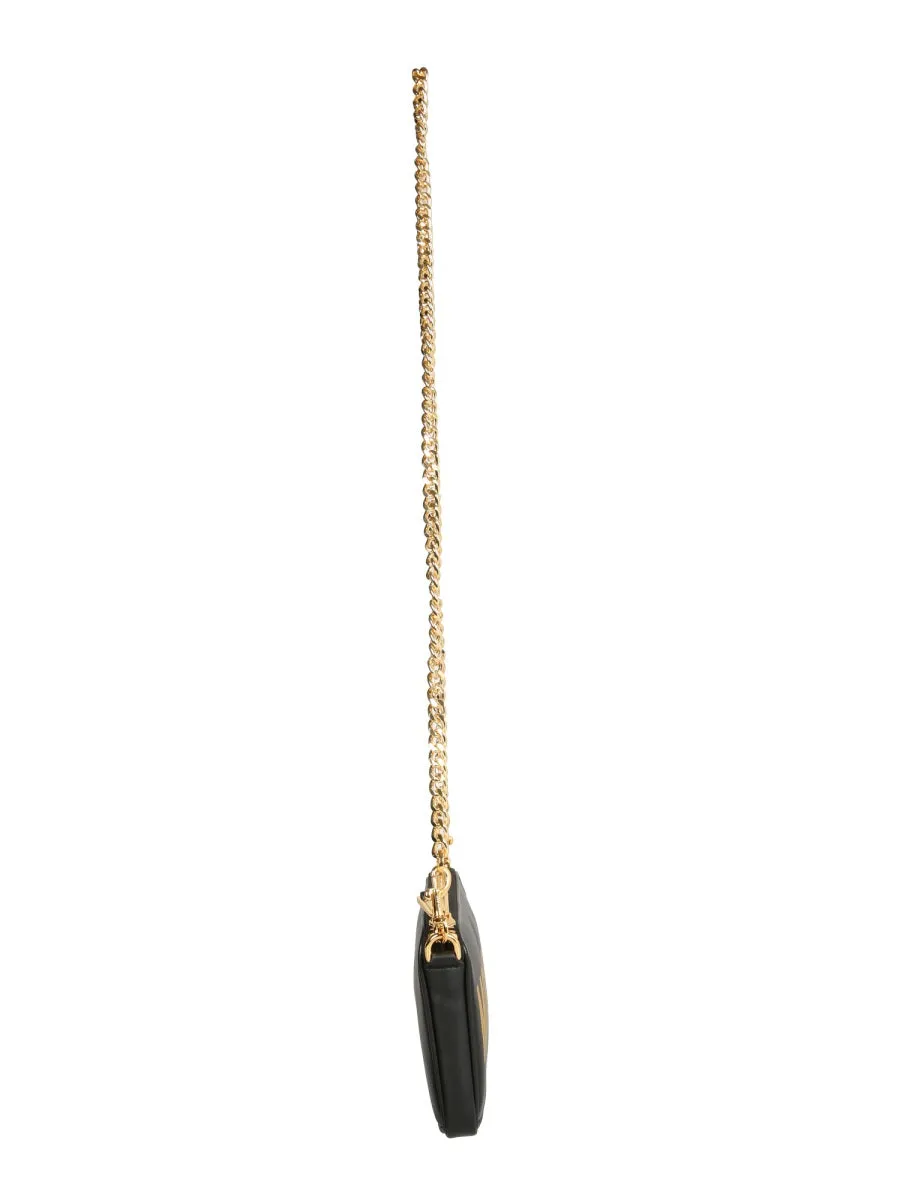 Moschino Logo Printed Chain-Link Shoulder Bag