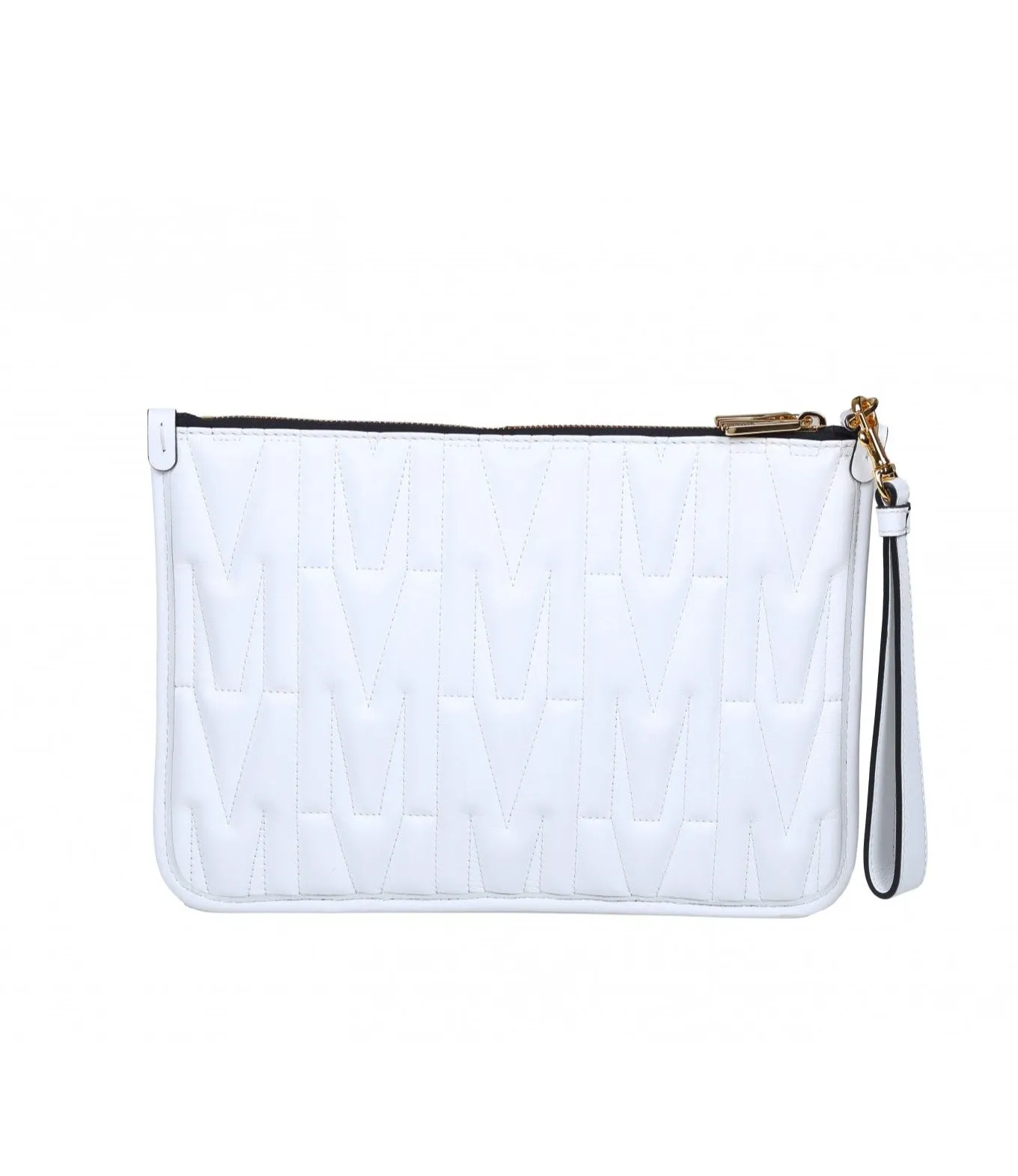 Moschino Quilted Logo Plaque Clutch Bag