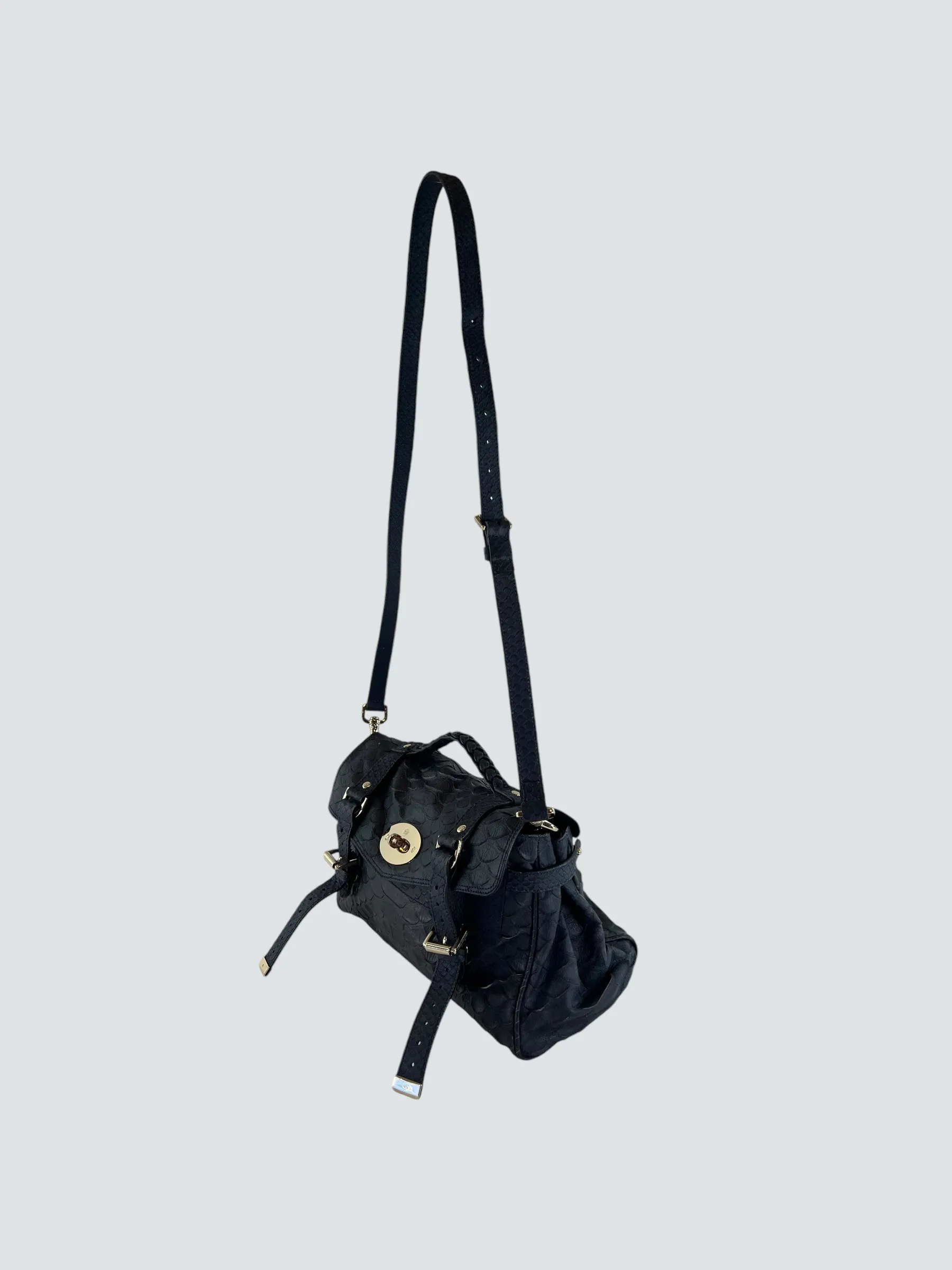 Mulberry Black Leather Alexa Satchel