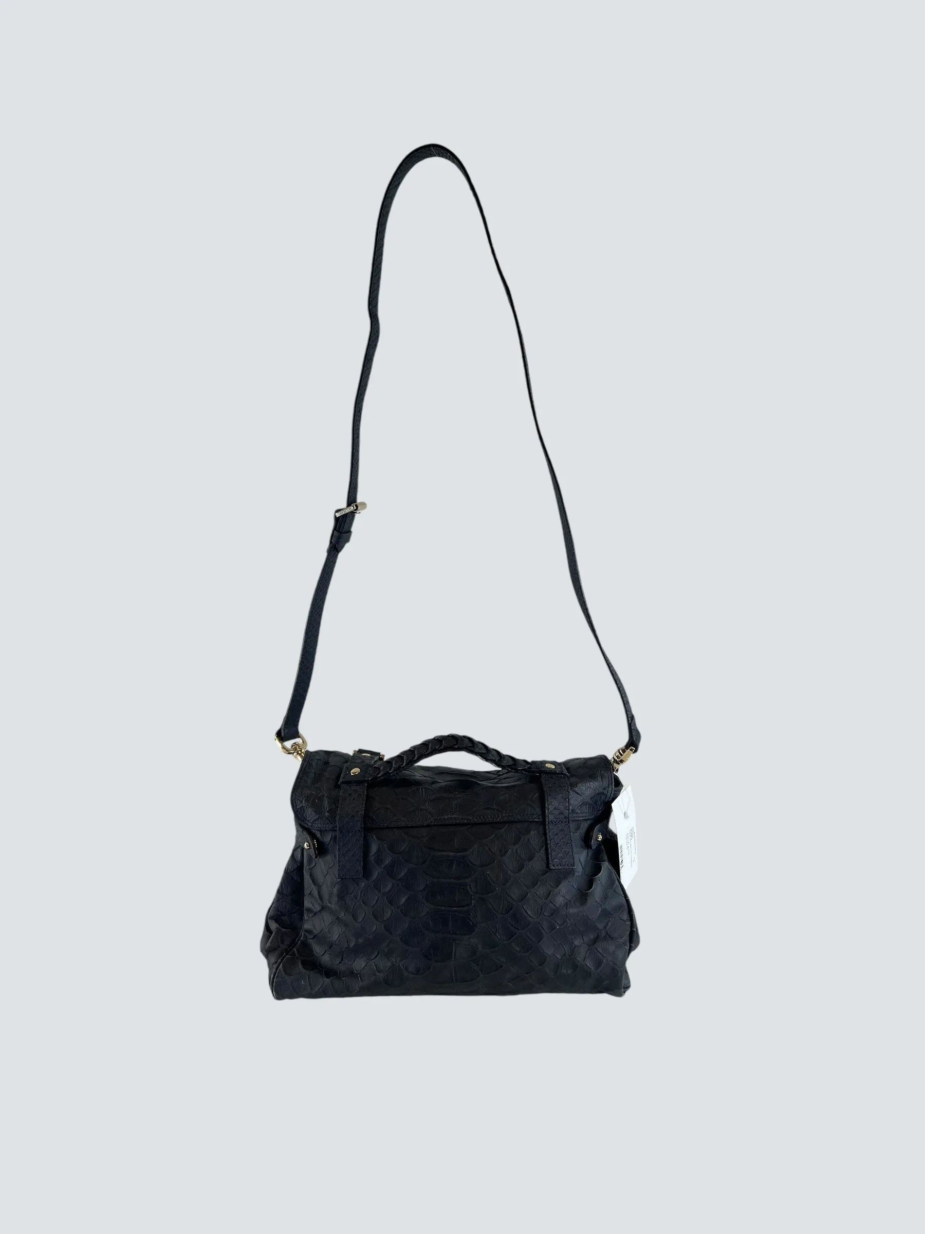 Mulberry Black Leather Alexa Satchel