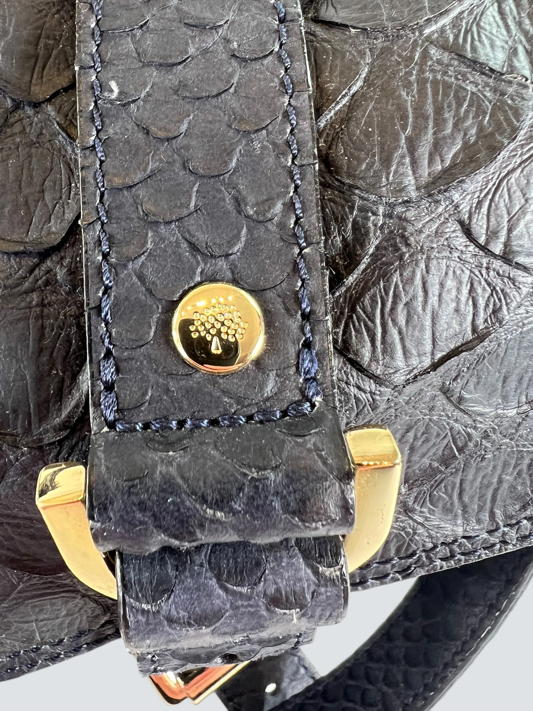 Mulberry Black Leather Alexa Satchel