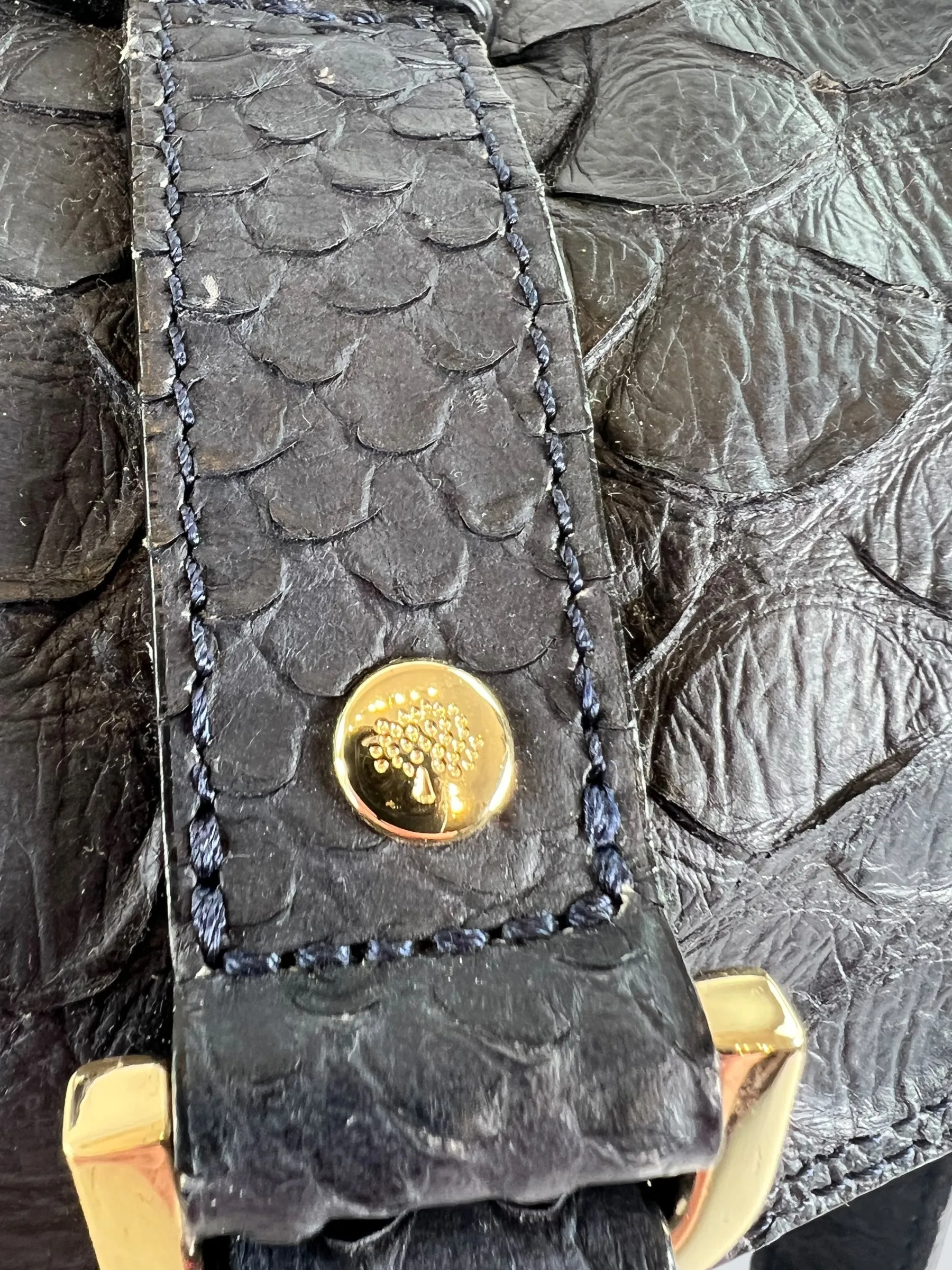 Mulberry Black Leather Alexa Satchel