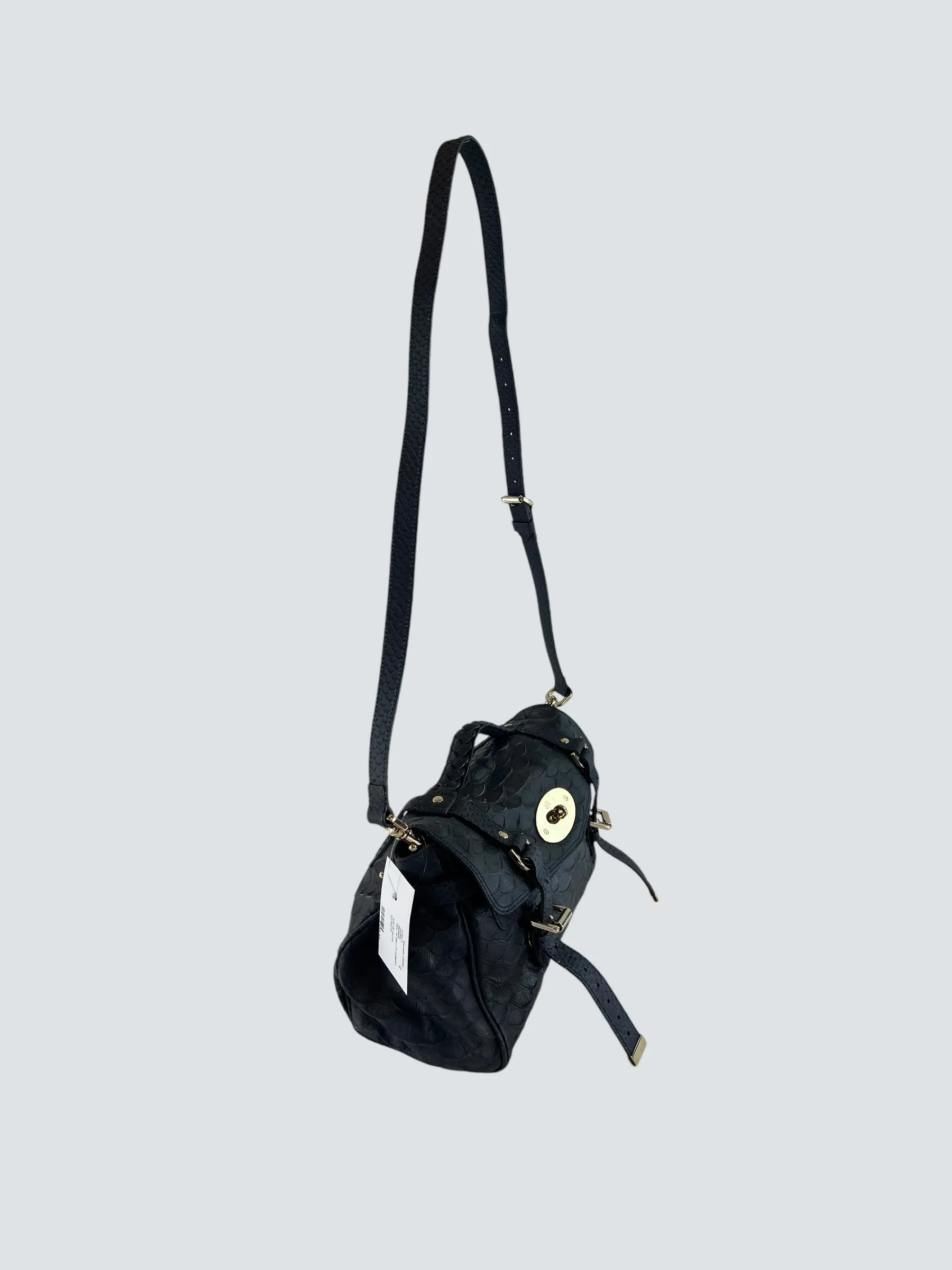 Mulberry Black Leather Alexa Satchel