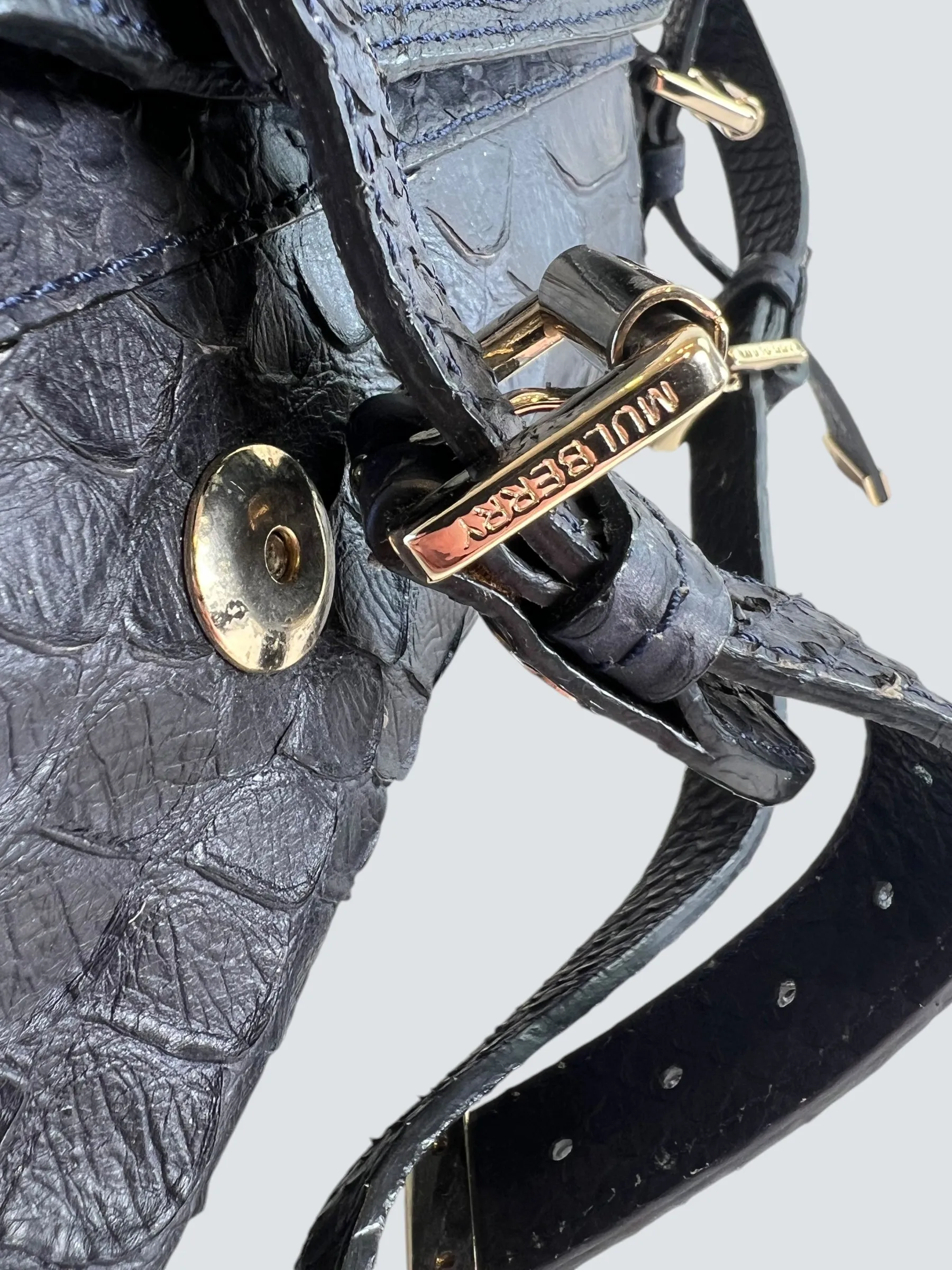 Mulberry Black Leather Alexa Satchel
